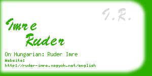 imre ruder business card